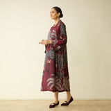 Palm Tree Modal Statement Dress - Maroon