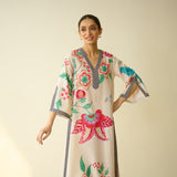 Dil Slub Cotton Hand Embroidered Kurta Set - Butter White