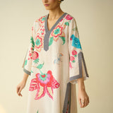 Dil Slub Cotton Hand Embroidered Kurta Set - Butter White