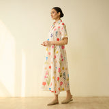 Ruby Slub Cotton Day Dress - Off White