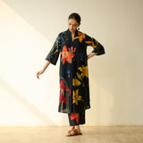 Into the Wilderness Slub Cotton Kurta Set - Black