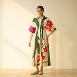 June Slub Cotton Dress - Cream White