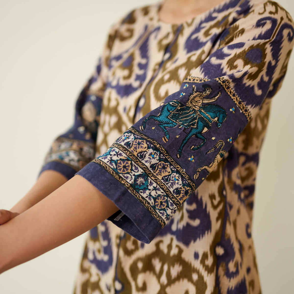 Abha Slub Cotton Kurta - Violet