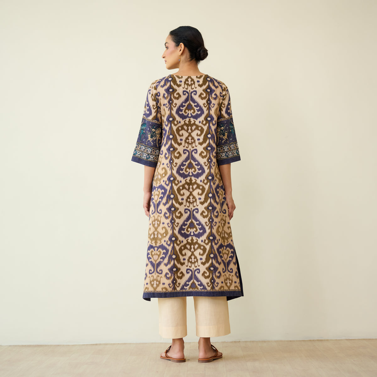 Abha Slub Cotton Kurta - Violet