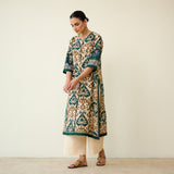 Abha Slub Cotton Kurta - Emerald Green