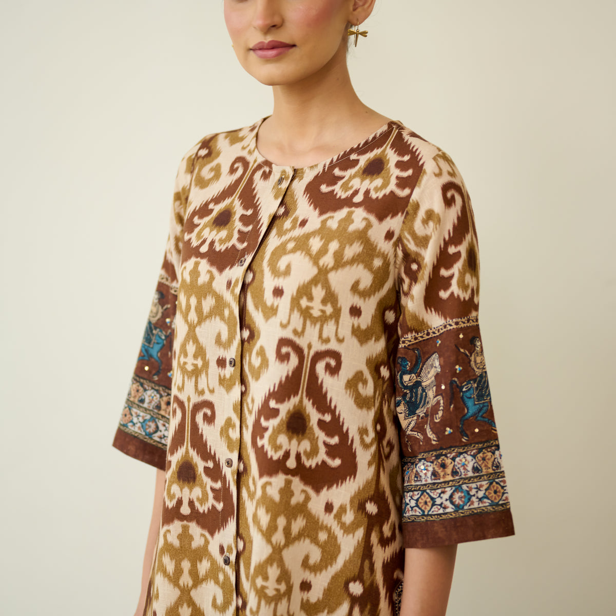 Abha Slub Cotton Kurta - Earthy Brown