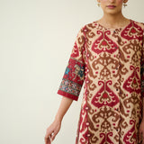 Abha Slub Cotton Kurta - Ruby Red