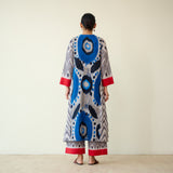 Rhythm Slub Cotton Kurta Set - Electric Blue & Grey