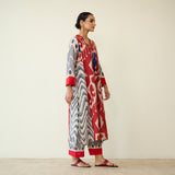 Rhythm Slub Cotton Kurta Set - Earthy Red