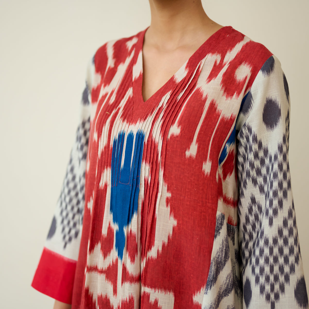 Rhythm Slub Cotton Kurta Set - Earthy Red