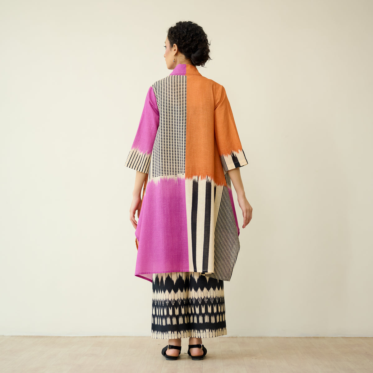Mix and Match Slub Cotton Shrug Set - Tangerine & Candy Pink