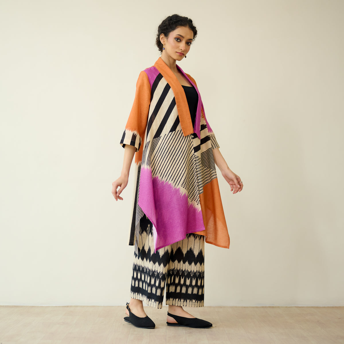 Mix and Match Slub Cotton Shrug Set - Tangerine & Candy Pink