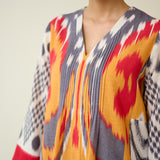 Rhythm Slub Cotton Kurta Set - Mustard & Grey