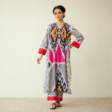 Rhythm Slub Cotton Kurta Set - Pink, Yellow & Black