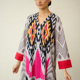 Rhythm Slub Cotton Kurta Set - Pink, Yellow & Black