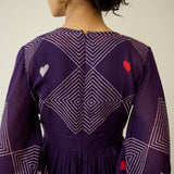 Solitaire Kota Doria Cotton Dress - Aubergine