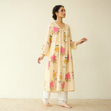Summer Joy Mulmul Cotton Everyday Kurta - Butter Yellow