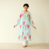 Summer Joy Mulmul Cotton Everyday Kurta - Asmani Blue