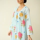 Summer Joy Mulmul Cotton Everyday Kurta - Asmani Blue