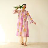 Lazy Summers Mulmul Cotton Kurta - Mulberry Purple