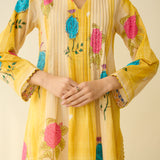 Lazy Summers Mulmul Cotton Kurta - Sunshine Yellow