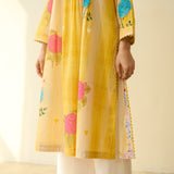 Lazy Summers Mulmul Cotton Kurta - Sunshine Yellow