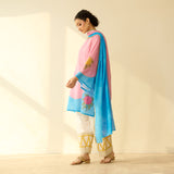 Gulabo Semi Festive Mulmul Cotton Salwar Set with Dupatta - Turmeric Yellow