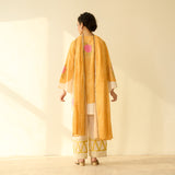 Gulabo Semi Festive Mulmul Cotton Salwar Set with Dupatta - Asmani Blue & Makhmali Pink