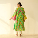 Ruhaani Kota Doria Cotton Semi Festive Kurta - Multicolour