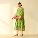 Ruhaani Kota Doria Cotton Semi Festive Kurta - Multicolour