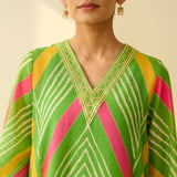 Ruhaani Kota Doria Cotton Semi Festive Kurta - Multicolour