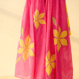Sundari Kota Doria Cotton Farshi Set with Dupatta - Gulal Pink & Haldi Yellow