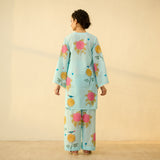 Dilruba Semi Festive Mulmul Cotton Salwar Set - Asmani Blue