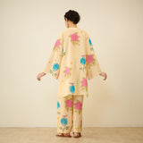 Dilruba Semi Festive Mulmul Cotton Salwar Set - Butter Yellow