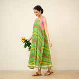Sawan Leheriya Kota Doria Cotton Dress - Multicolour