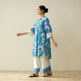 Lovey Dovey Elevated Cotton Slub Coord Set - Blue Lagoon