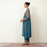 Mehbooba Festive Tissue Kurta Set - Teal Blue