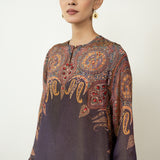 Mehbooba Festive Tissue Kurta Set - Coffee Brown