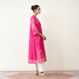 Kumkum Festive Chanderi Kurta - Berry Pink