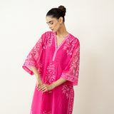 Kumkum Festive Chanderi Kurta - Berry Pink