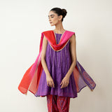 Chameli Festive Chanderi Salwar Set - Violet & Red