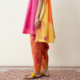 Chameli Festive Chanderi Salwar Set - Pink & Orange