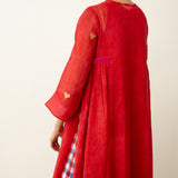 Love Bug Embroidered Festive Chanderi Set - Sindoori Laal