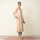 Suvarna Chanderi Kurta Set - Milky White