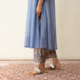 Suvarna Chanderi Kurta Set - Ink Blue