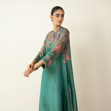 Mehbooba Festive Tissue Kurta Set - Sea Green