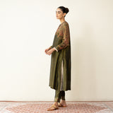 Mehbooba Festive Tissue Kurta Set - Henna