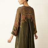 Mehbooba Festive Tissue Kurta Set - Henna