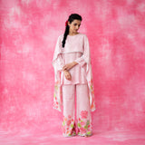 Chameli Statement Modal Palazzo Set - Cloudy Pink