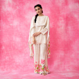 Chameli Statement Modal Palazzo Set - Cream